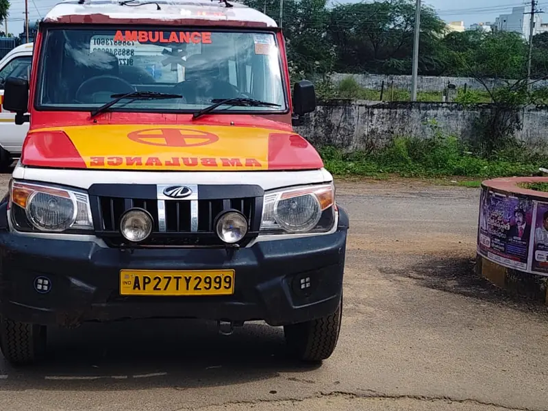 ICU ambulance, front view